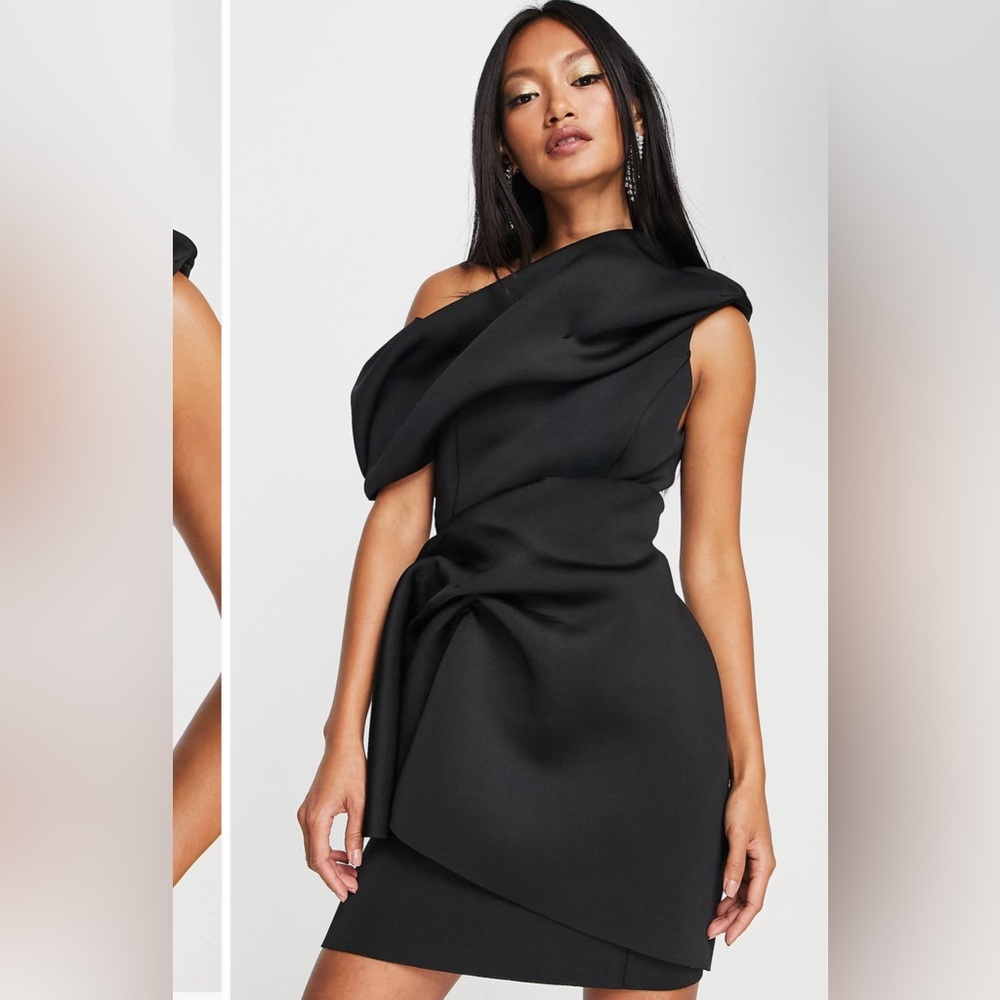 ASOS Black One-Shoulder Mini Dress